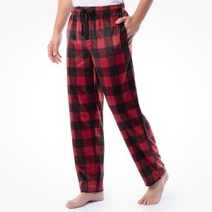 Men's Red and Black Plaid Joggers